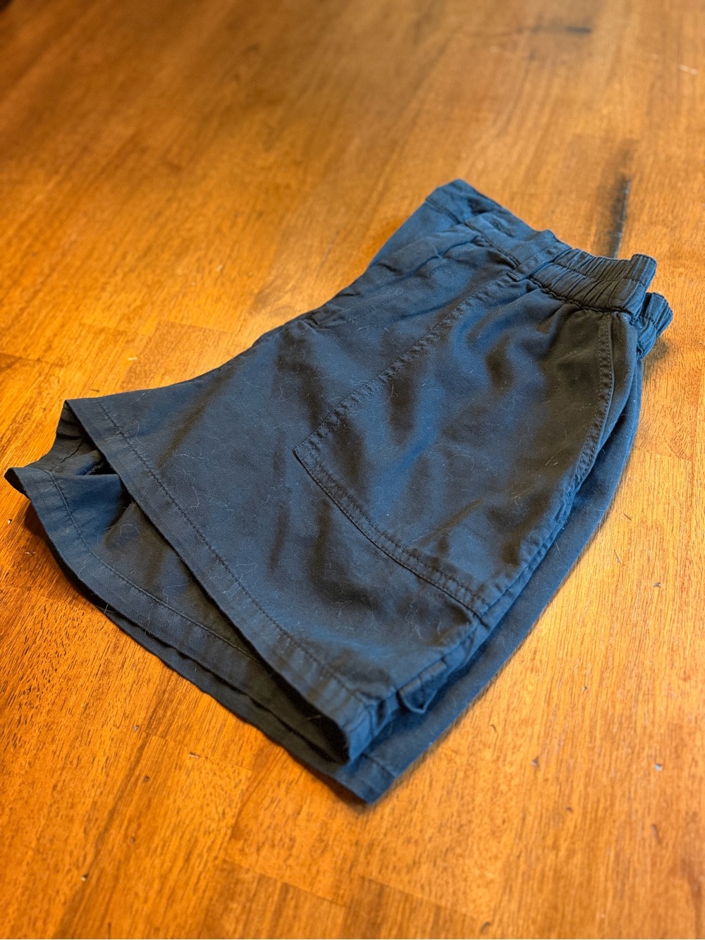 BP Black 4 inch Cotton Elastic Waist Black Utility Shorts- Like New - Picture 3 of 8